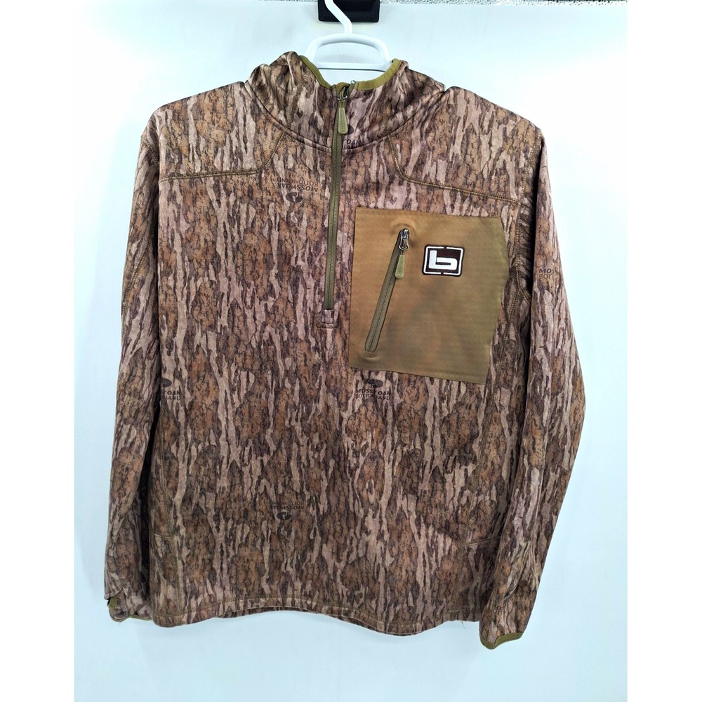 Banded 1/4 Zip Mid Layer Pullover for Men - Mossy Oak Bottomland Large